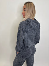 Load image into Gallery viewer, Dark Grey Acid Wash Tiffany Cross Tracksuit
