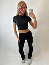 Load image into Gallery viewer, Black Aisling Tie-Waist Trousers
