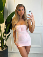 Load image into Gallery viewer, Baby Pink Kendall Ruched Bodycon Dress
