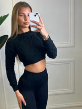Load image into Gallery viewer, Black Adelyn Cable Knit Jumper

