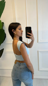 Blue Nala Backless Crop Top