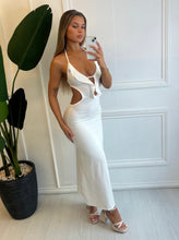Load image into Gallery viewer, White Sandy Frill Maxi Dress
