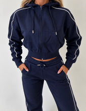 Load image into Gallery viewer, Navy Contrast Pippa Hoodie and Jogger Co-Ord
