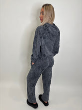 Load image into Gallery viewer, Dark Grey Acid Wash Tiffany Cross Tracksuit

