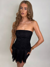 Load image into Gallery viewer, Black Lana Strapless Lace Dress
