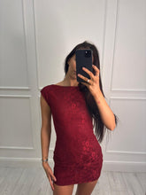 Load image into Gallery viewer, Wine Ivy Backless Lace Dress
