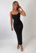 Load image into Gallery viewer, Black Lexi Slinky Cami Maxi Dress
