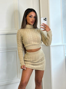 Beige Bex Cable Knit Co-Ord
