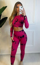 Load image into Gallery viewer, Hot Pink Rochelle Tie-Dye Ruched Bum Co-Ord
