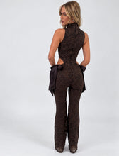 Load image into Gallery viewer, Brown Lia Cut-Out Bow Detail Jumpsuit

