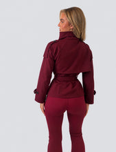 Load image into Gallery viewer, Wine Sinead High-Neck Belted Trench Jacket
