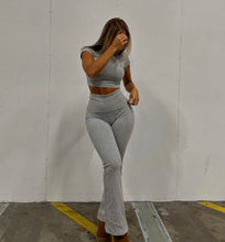 Load image into Gallery viewer, Grey Effie Foldover Flare Co-ord
