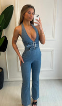 Load image into Gallery viewer, Light Blue Addie Denim Buckle Jumpsuit
