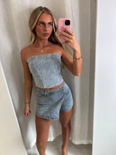 Load image into Gallery viewer, Diamanté Denim Kathleen Skort Set
