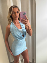 Load image into Gallery viewer, Blue Amara Halter-neck Lace Dress
