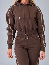 Load image into Gallery viewer, Brown Contrast Pippa Hoodie &amp; Jogger Co-Ord
