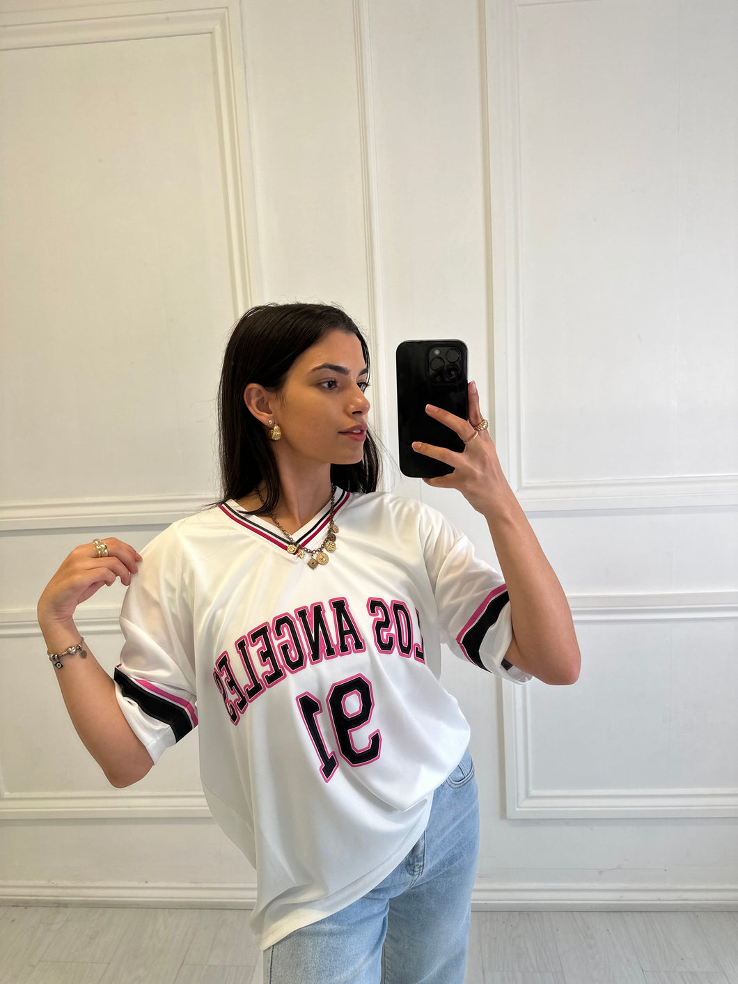 White Ann Oversized Jersey T-shirt