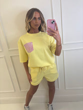 Load image into Gallery viewer, Yellow Lisa Rhinestone Pocket Co-ord
