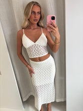 Load image into Gallery viewer, White Saraid Crochet Co-Ord
