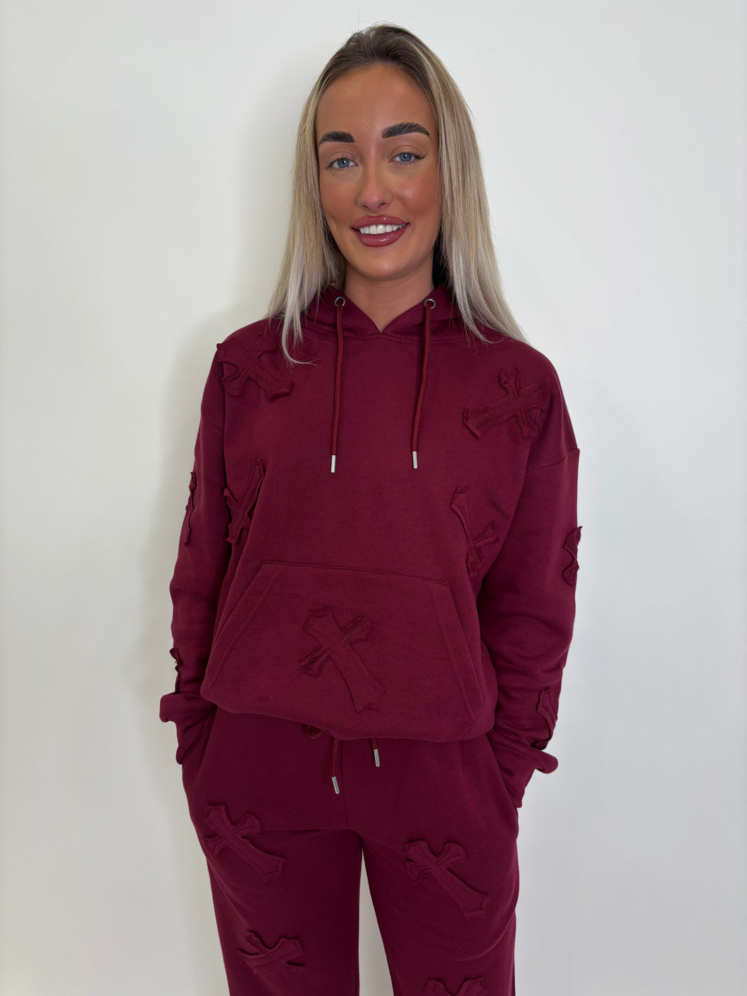 Wine Tiffany Cross Tracksuit