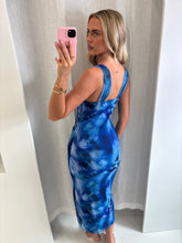Load image into Gallery viewer, Blue Neasa Mesh Midi Dress
