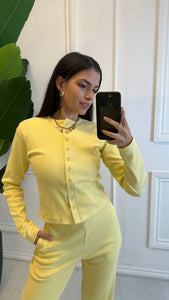 Yellow Zaria Button up Co ord