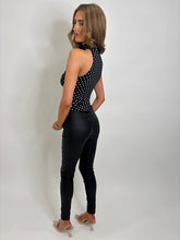Load image into Gallery viewer, Black Mabel Polka Dot Halter Style Top
