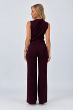 Load image into Gallery viewer, Wine Sara Gold Button Tailored Knit Co-Ord Set
