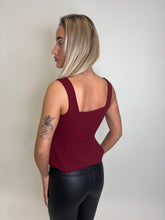 Load image into Gallery viewer, Wine Maxine Gold Button Top
