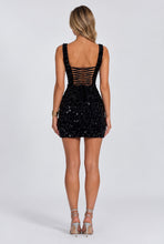 Load image into Gallery viewer, Black Sonya Lace-Up Back Mini Dress
