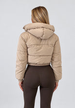 Load image into Gallery viewer, Beige Lorna Cropped Puffer Jacket
