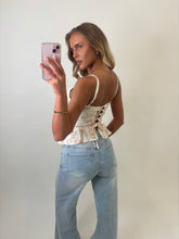 Load image into Gallery viewer, Peach Rory Floral Corset Top
