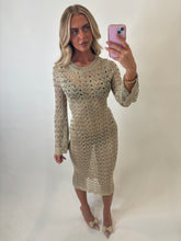 Load image into Gallery viewer, Crochet Tegan Open Back Midi Dress

