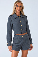 Load image into Gallery viewer, Navy Carly Printed Shirt &amp; Shorts Co-Ord Set
