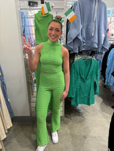 Load image into Gallery viewer, Green Piper Flared Co-Ord

