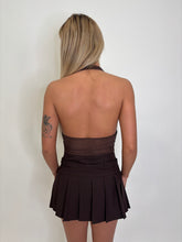 Load image into Gallery viewer, Brown Chelsea Rhinestone Halterneck Top
