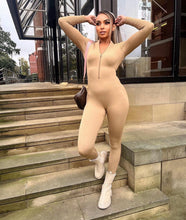 Load image into Gallery viewer, Beige Dominika Seamless Ribbed Jumpsuit
