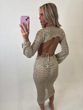 Load image into Gallery viewer, Crochet Tegan Open Back Midi Dress
