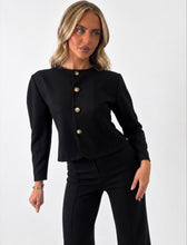 Load image into Gallery viewer, Black Dani Button Front Tailored Co-ord Set
