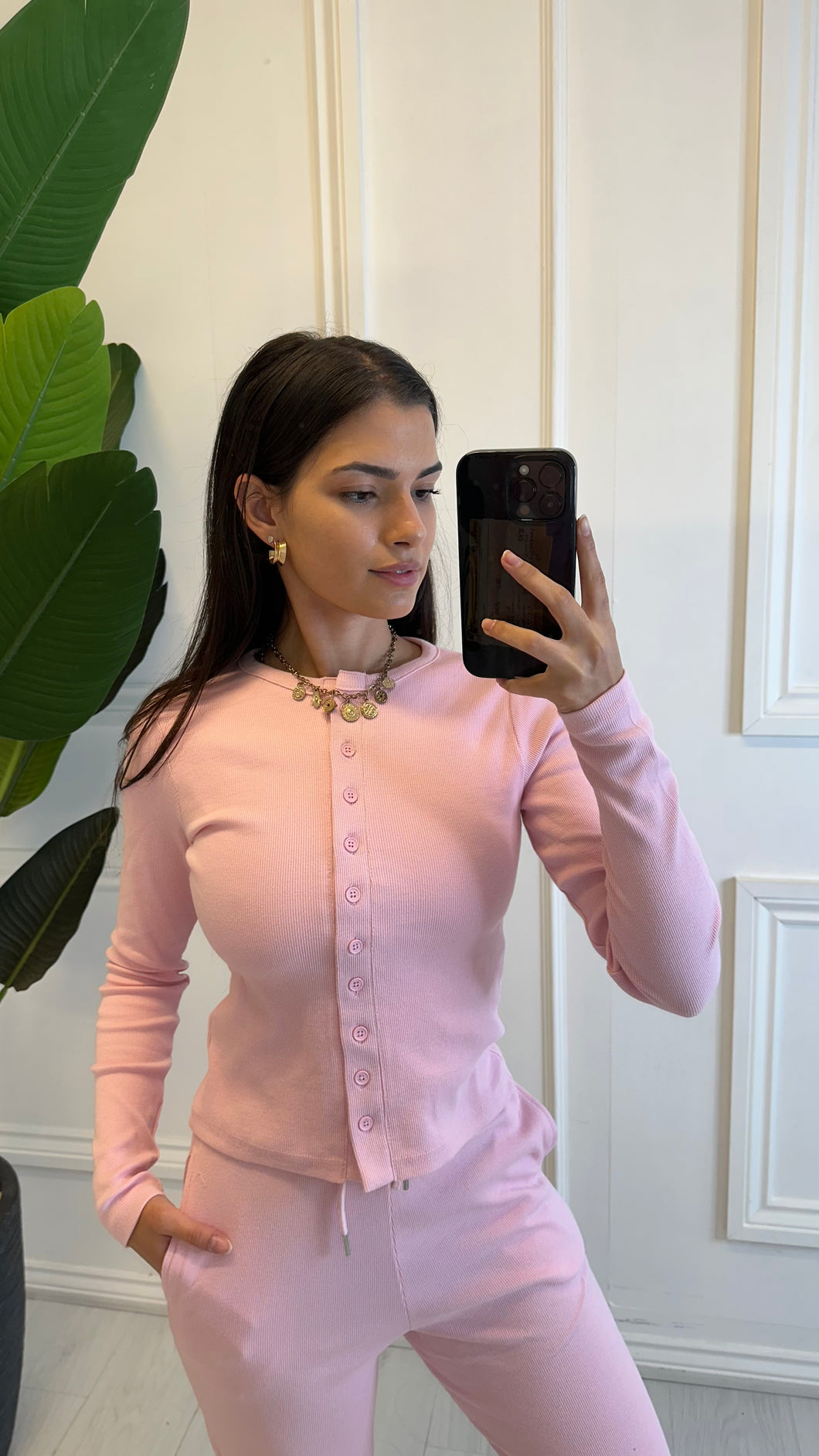 Baby Pink Zaria Button Up Co ord