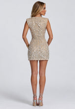 Load image into Gallery viewer, Champagne Rachel Sequin Embellished Mini Dress
