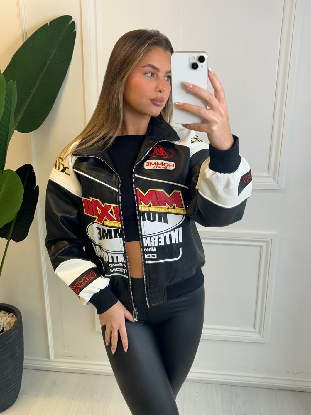 Black Serena Oversized Racer Jacket