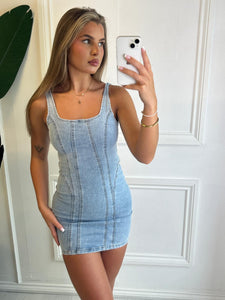 Blue Ella Denim Mini-Dress