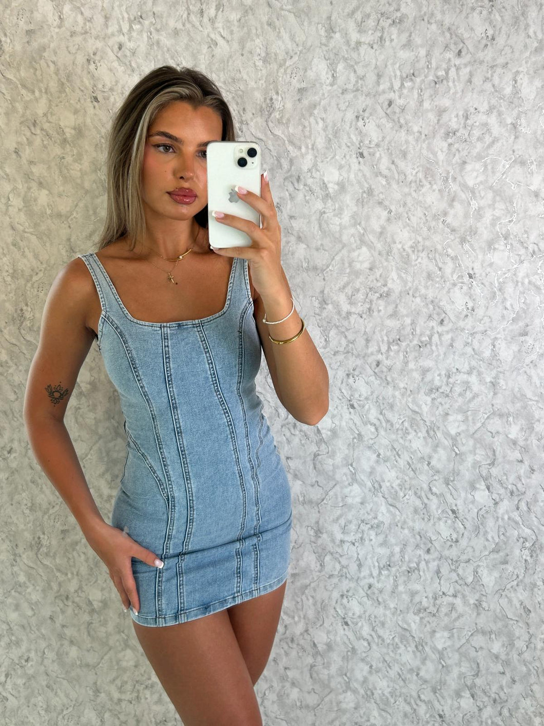 Blue Ella Denim Mini-Dress