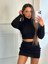 Load image into Gallery viewer, Black Bex Cable Knit Co-Ord
