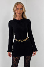 Load image into Gallery viewer, Black Erin Ribbed Knit Mini Dress

