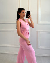 Load image into Gallery viewer, Baby Pink Winnie Gold Button Co ord
