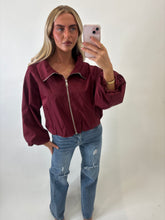 Load image into Gallery viewer, Wine Sandra High-Neck Jacket
