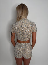 Load image into Gallery viewer, Champagne Monica Sequin Mini Shorts Co-ord
