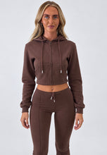 Load image into Gallery viewer, Brown Jessica Zip-Up Hoodie &amp; Flared Jogger Co-Ord
